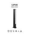 LOTUS * BOLARDO 60CM IP65 10W 3000K NEGRO